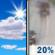 Thursday: A slight chance of rain after 5pm. Mostly sunny. High near 57, with temperatures falling to around 55 in the afternoon. North northeast wind 2 to 6 mph. Chance of precipitation is 20%. Thursday: Mostly Sunny then Slight Chance Light Rain