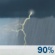 Wednesday: Rain likely before 11am, then showers and thunderstorms between 11am and 5pm, then rain likely. Mostly cloudy, with a high near 53. Wednesday: Showers And Thunderstorms